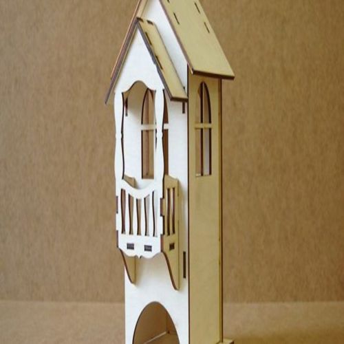 طرح برش لیزری چایخانه با بالکن بالکن - laser cut design tea house with balcony - برای دستگاه CNC چوب و لیزر (سی ان سی)