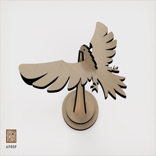 طرح برش لیزری مدل پرنده چوبی - laser cut design wooden bird model ve - برای دستگاه CNC چوب و لیزر (سی ان سی)