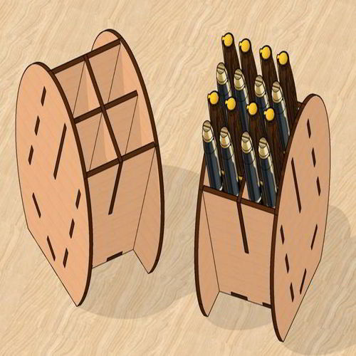 طرح میز برش لیزری سازماندهنده قلم پایه - laser cut desk organizer pen stand - برای دستگاه CNC چوب و لیزر (سی ان سی)