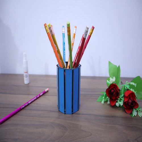 طرح خودکار میز برش لیزری جا مداد - laser cut desk pen pencil holder - برای دستگاه CNC چوب و لیزر (سی ان سی)