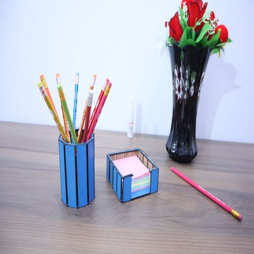 طرح جا یادداشتی چسبان میز برش لیزری - laser cut desk sticky note holder - برای دستگاه CNC چوب و لیزر (سی ان سی)