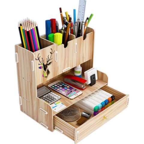 طرح laser-cut-desktop-organizer-multifunctional-pen-holder-desktop-stationary-storage-rack-for-home-office-ve