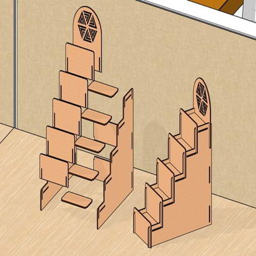 طرح قفسه های سازمان دهانه رومیزی برش لیزری پایه نمایشگر - laser cut desktop organizer shelves display stand - برای دستگاه CNC چوب و لیزر (سی ان سی)