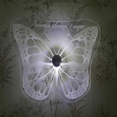 طرح وکتور آباژور و جای لامپ پروانه برای برش - laser cut devochkam 8 marta - برای دستگاه CNC چوب و لیزر (سی ان سی)
