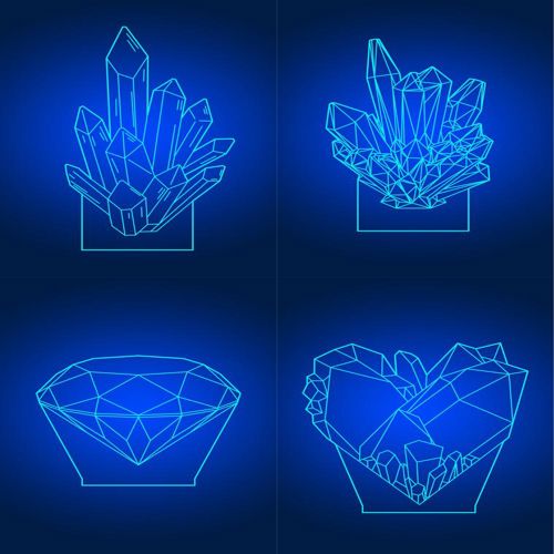 طرح قالب لامپ اکریلیک برش لیزری الماس سه بعدی - laser cut diamond 3d acrylic lamps template ve - برای دستگاه CNC چوب و لیزر (سی ان سی)