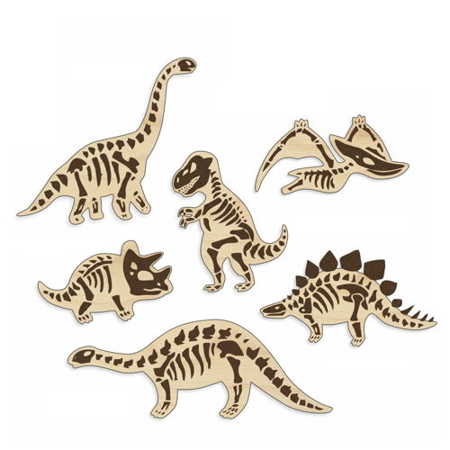 طرح آهنرباهای دایناسور برش لیزری - laser cut dinosaur magnets - برای دستگاه CNC چوب و لیزر (سی ان سی)