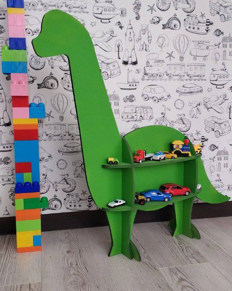 طرح قفسه دایناسور برش لیزری داینو دوستدار بچه‌ها اتاق خواب دکوراسیون - laser cut dinosaur shelf dino loving kids bedroom decor ve - برای دستگاه CNC چوب و لیزر (سی ان سی)