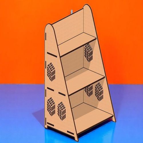 طرح پایه نمایشگر برش لیزری صنایع قفسه قفسه - laser cut display stand craft shelf - برای دستگاه CNC چوب و لیزر (سی ان سی)