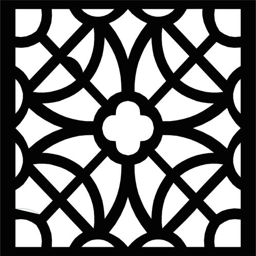 طرح جداکننده برش لیزری درز گل شبکه استنسیل استنسیل - laser cut divider seamless floral lattice stencil - برای دستگاه CNC چوب و لیزر (سی ان سی)