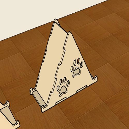 طرح پایه نگهدارنده گوشی موبایل پنجه سگ برش لیزری میلی‌متری () - laser cut dog paw mobile phone holder stand 6mm - برای دستگاه CNC چوب و لیزر (سی ان سی)