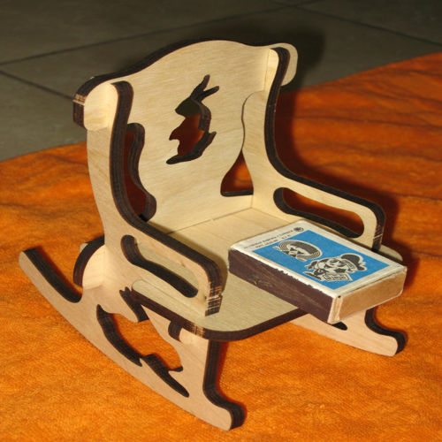 طرح صندلی عروسکی برش لیزری میلی‌متری - laser cut doll chair 6mm - برای دستگاه CNC چوب و لیزر (سی ان سی)