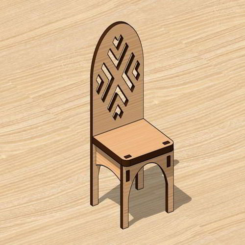 طرح خانه عروسکی برش لیزری مینی صندلی اسباب بازی - laser cut dollhouse mini chair toy - برای دستگاه CNC چوب و لیزر (سی ان سی)