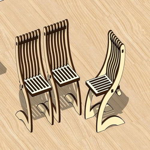 طرح خانه عروسکی برش لیزری مینی فانتزی صندلی اسباب بازی - laser cut dollhouse mini fancy chair toy - برای دستگاه CNC چوب و لیزر (سی ان سی)