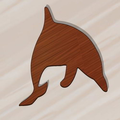 طرح برش لیزری چوب دلفین دوبعدی شکل - laser cut dolphin wood 2d shape - برای دستگاه CNC چوب و لیزر (سی ان سی)