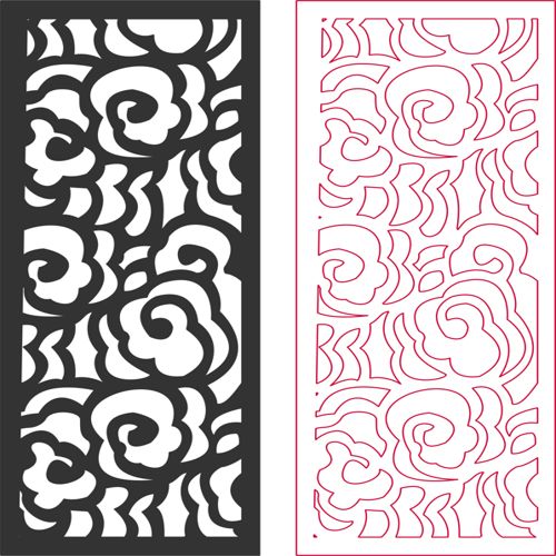 طرح پنل درب برش لیزری الگو - laser cut door panel pattern - برای دستگاه CNC چوب و لیزر (سی ان سی)