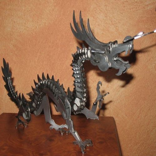 طرح برش لیزری اژدها سه بعدی پازل پارچه - laser cut dragon 3d puzzle - برای دستگاه CNC چوب و لیزر (سی ان سی)