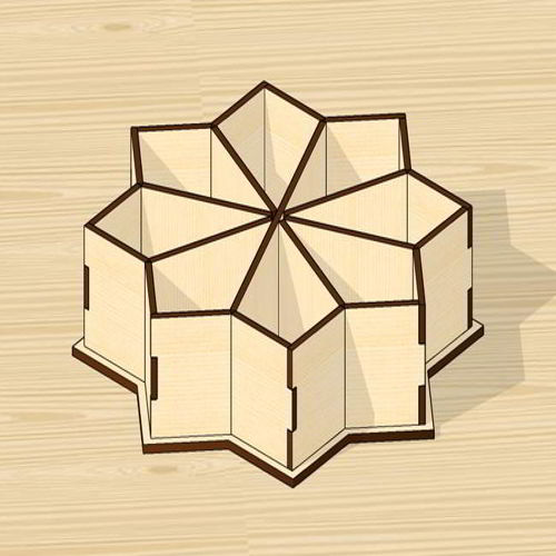 طرح سینی میوه خشک برش لیزری سبد آبنبات - laser cut dry fruit tray candy basket - برای دستگاه CNC چوب و لیزر (سی ان سی)