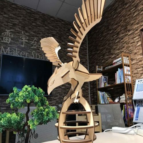 طرح پازل سه بعدی عقاب برش لیزری میلی متری قاب - laser cut eagle 3d puzzle 3mm ve - برای دستگاه CNC چوب و لیزر (سی ان سی)