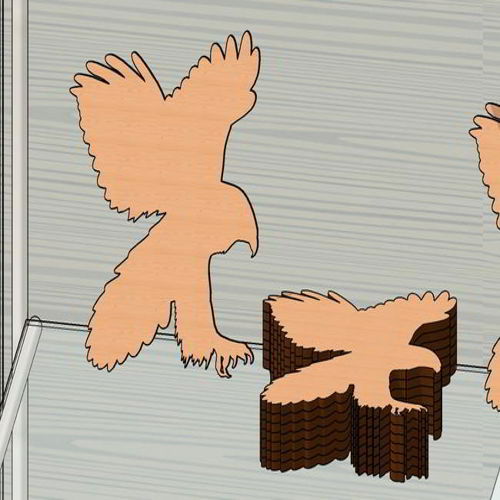 طرح برش لیزری چوب عقاب - laser cut eagle wood cutout - برای دستگاه CNC چوب و لیزر (سی ان سی)