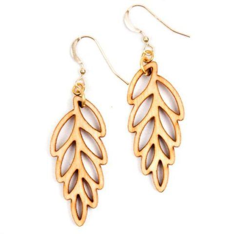 طرح گوشواره برش لیزری جواهرات طرح برگ طرح - laser cut earring jewelry leaf design - برای دستگاه CNC چوب و لیزر (سی ان سی)
