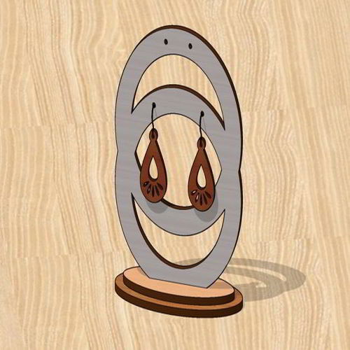 طرح گوشواره برش لیزری جواهرات پایه - laser cut earring jewelry stand - برای دستگاه CNC چوب و لیزر (سی ان سی)