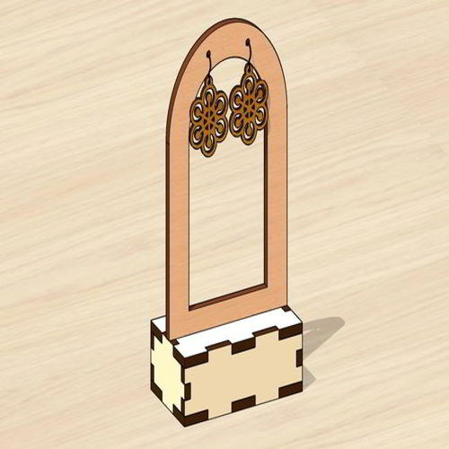 طرح گوشواره و پایه جواهرات برش لیزری ولنتاین هدیه - laser cut earrings and jewelry stand valentines day gift - برای دستگاه CNC چوب و لیزر (سی ان سی)