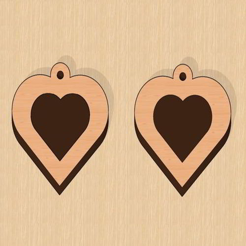 طرح گوشواره برش لیزری قلب ولنتاین هدیه - laser cut earrings heart valentine gift ve - برای دستگاه CNC چوب و لیزر (سی ان سی)