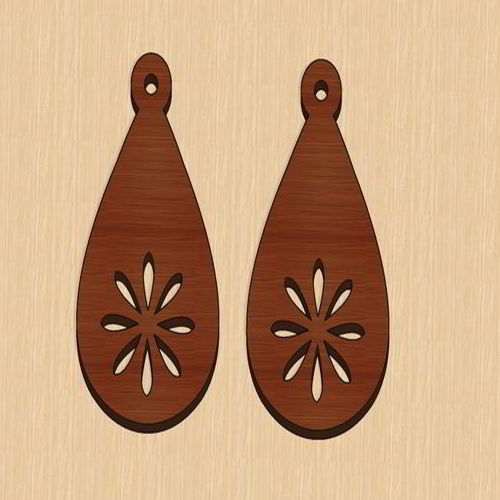 طرح گوشواره آویز گل رز برش لیزری ولنتاین هدیه - laser cut earrings pendant valentines gift ve - برای دستگاه CNC چوب و لیزر (سی ان سی)
