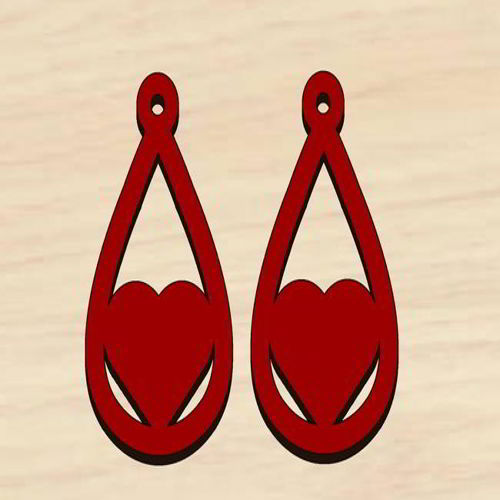 طرح گوشواره‌های برش لیزری روز ولنتاین هدیه - laser cut earrings valentine day gift ve - برای دستگاه CNC چوب و لیزر (سی ان سی)