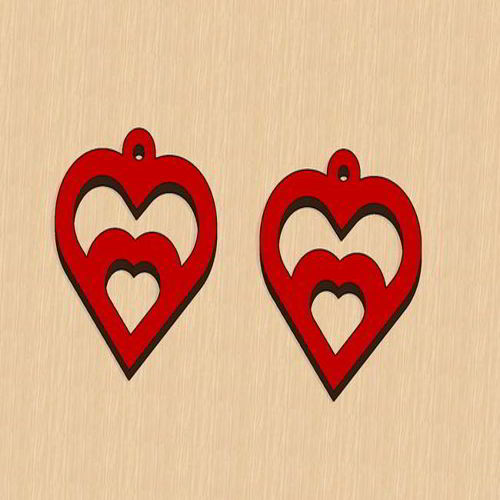 طرح گوشواره‌های برش لیزری ولنتاین جواهرات - laser cut earrings valentine jewelry ve - برای دستگاه CNC چوب و لیزر (سی ان سی)