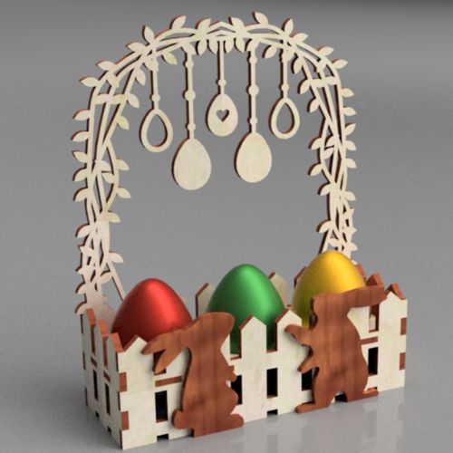 طرح قالب جعبه خرگوش عید برش لیزری - laser cut easter bunny box template - برای دستگاه CNC چوب و لیزر (سی ان سی)
