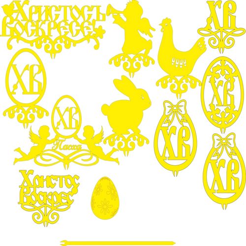 طرح برش لیزری کیک عید عید - laser cut easter cake topper ve - برای دستگاه CNC چوب و لیزر (سی ان سی)