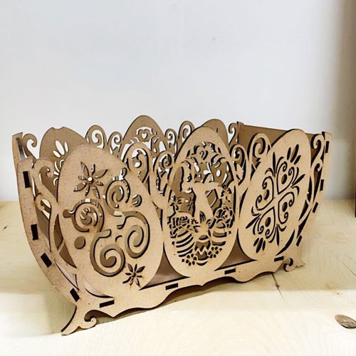 طرح سبد تخم مرغ عید پاک برش لیزری هزینه - laser cut easter egg basket ve - برای دستگاه CNC چوب و لیزر (سی ان سی)