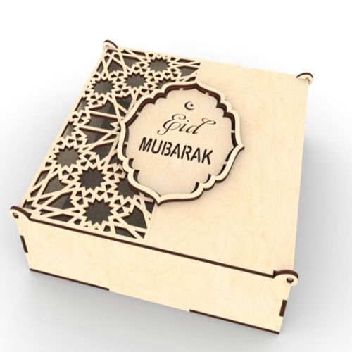 طرح جعبه هدیه عید برش لیزری میلی‌متری - laser cut eid gift box 4mm ve - برای دستگاه CNC چوب و لیزر (سی ان سی)