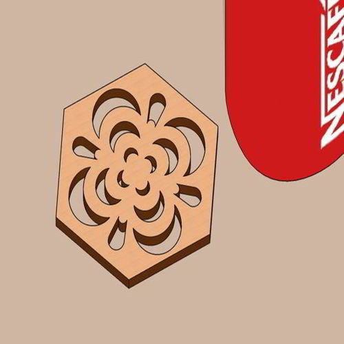 طرح زیرلیزری برش شده زیبا پوشش - laser cut elegant coaster design ve - برای دستگاه CNC چوب و لیزر (سی ان سی)