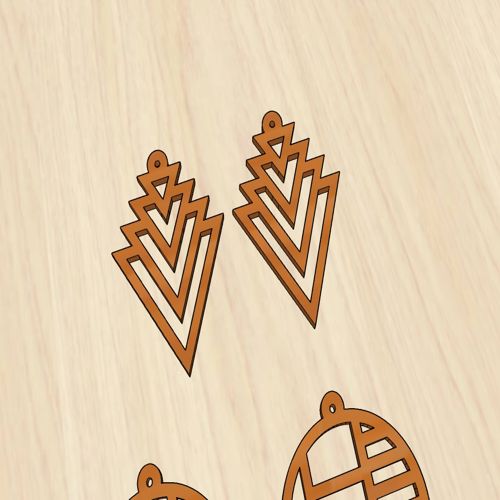 طرح گوشواره‌های هندسی ظریف برش لیزری تزئینی صنایع دستی جواهرات - laser cut elegant geometric earrings decorative craft jewelry ve - برای دستگاه CNC چوب و لیزر (سی ان سی)