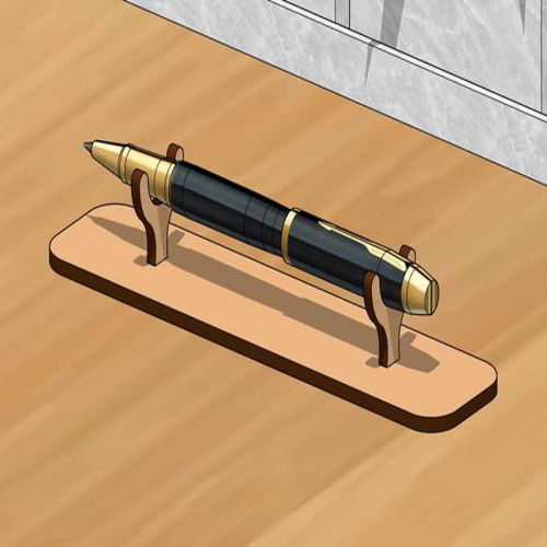 طرح جا قلمی برش خورده ام دی اف ظریف جای مداد - laser cut elegant mdf pen holder pencil stand - برای دستگاه CNC چوب و لیزر (سی ان سی)