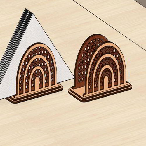 طرح برش لیزری ظریف جای دستمال - laser cut elegant napkin holder ve - برای دستگاه CNC چوب و لیزر (سی ان سی)