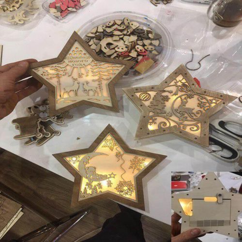 طرح برش لیزری زیبا چراغ شب نوروز گل گیاهی - laser cut elegant night light new year ve - برای دستگاه CNC چوب و لیزر (سی ان سی)