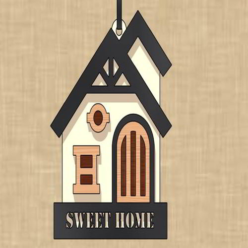 طرح برش لیزری زیبا شیرین خانه برچسب - laser cut elegant sweet home tag ve - برای دستگاه CNC چوب و لیزر (سی ان سی)