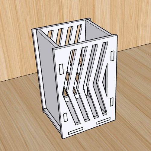 طرح خودکار چوبی برش خورده ظریف با لیزر 3mm - laser cut elegant wooden pen pencil holder 3mm - برای دستگاه CNC چوب و لیزر (سی ان سی)