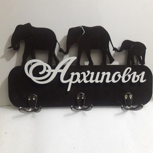 طرح جاکلیدی فیلی برش لیزری - laser cut elephant keys holder ve - برای دستگاه CNC چوب و لیزر (سی ان سی)