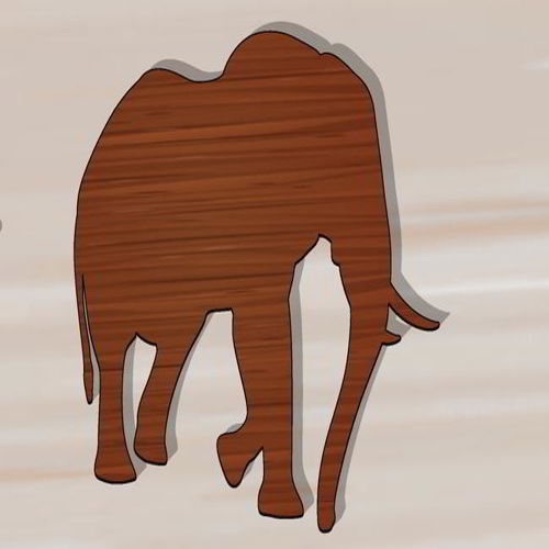 طرح برش لیزری چوب فیل دو بعدی شکل - laser cut elephant wood 2d shape - برای دستگاه CNC چوب و لیزر (سی ان سی)