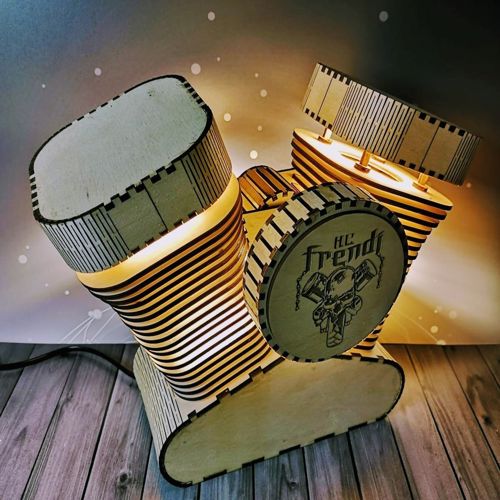 طرح لیزرکات موتور لامپ - lasercut engine lamp ve - برای دستگاه CNC چوب و لیزر (سی ان سی)
