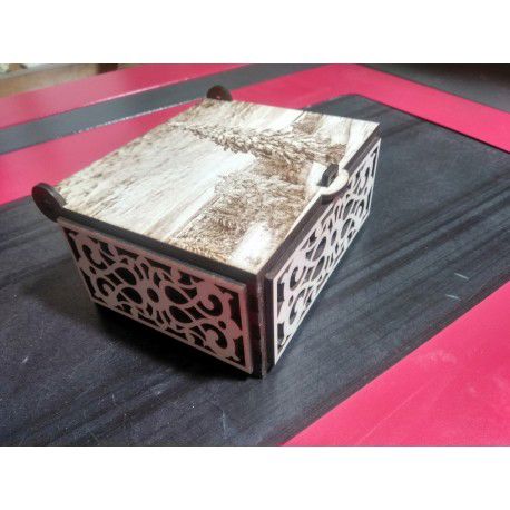 طرح جعبه تزئینی برش لیزری حکاکی شده با درب - laser cut engraved decorative box with lid ve - برای دستگاه CNC چوب و لیزر (سی ان سی)