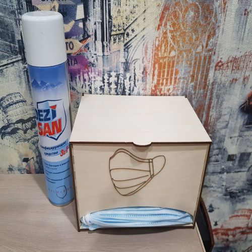 طرح دستگاه پخش ماسک صورت برش لیزری با درب ماسک صورت جعبه نگهداری پوشش - laser cut face mask dispenser with lid face mask storage box ve - برای دستگاه CNC چوب و لیزر (سی ان سی)