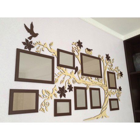 طرح قاب عکس درخت خانوادگی برش لیزری - laser cut family tree photo frames ve - برای دستگاه CNC چوب و لیزر (سی ان سی)