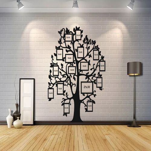 طرح قاب عکس درخت خانوادگی برش لیزری قالب وکتور - laser cut family tree photo frames template vector ve - برای دستگاه CNC چوب و لیزر (سی ان سی)