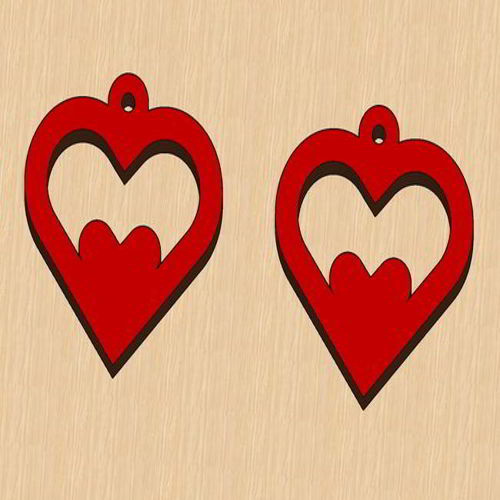 طرح گوشواره‌های فانتزی برش لیزری روز ولنتاین هدیه - laser cut fancy earrings valentine day gift - برای دستگاه CNC چوب و لیزر (سی ان سی)