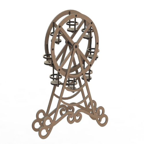 طرح برش لیزری چرخ فلک کاپ کیک نمایش - laser cut ferris wheel cupcake display ve - برای دستگاه CNC چوب و لیزر (سی ان سی)